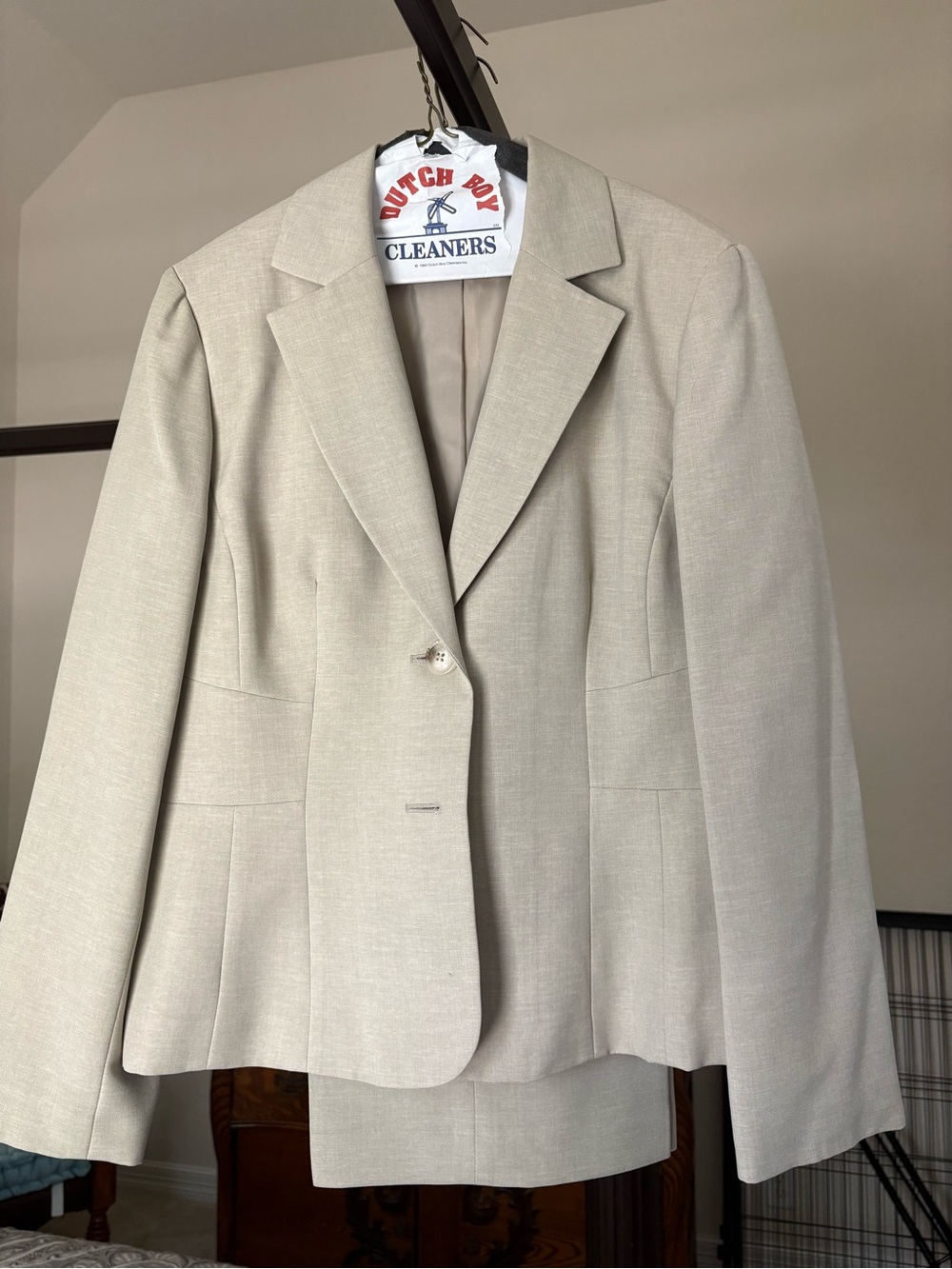 Le Suit Separates Size 16 Ivory Cream 2 Piece Pantsuit Blazer Trousers
